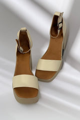 Sandale dama cu toc piele naturala Brisa 2 Bej