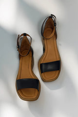 Sandale dama cu toc piele naturala Brisa Neagra