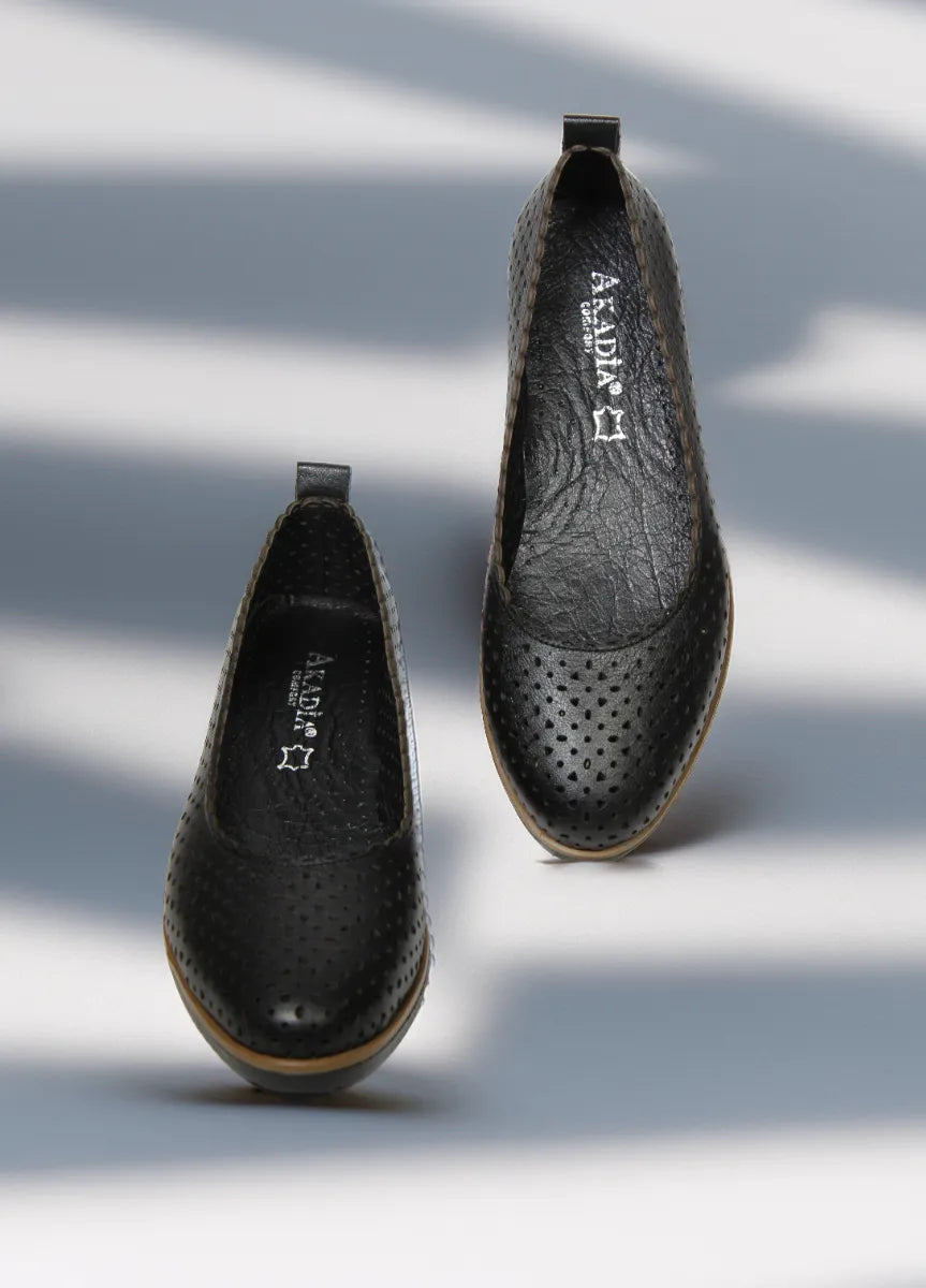 Balerini piele naturala Ediz Negru image 2