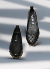 Balerini piele naturala Ediz Negru image 2