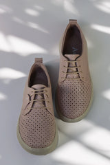 Women's casual shoes, natural leather, Calida, powder pink