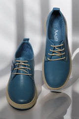 Pantofi piele naturala Colin Albastru image 3