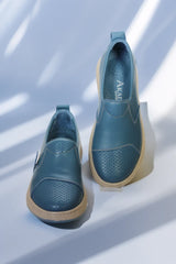 Pantofi piele naturala Debora Albastra image 2