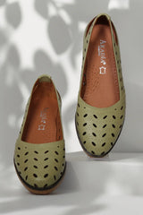 Balerini piele naturala Cariba Avocado image 2