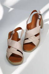 Sandale piele naturala Orion Pudra image 3