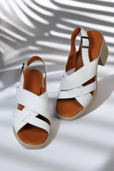 Sandale piele naturala Orion Alb image 3