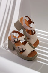 Sandale piele naturala Bruma Pudra image 0