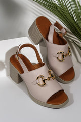 Sandale piele naturala Ventus Pudra image 0