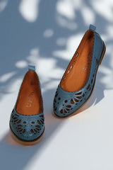 Balerini piele naturala Teresa 2 Albastru image 3