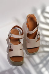 Sandale piele naturala Bruma Pudra image 2