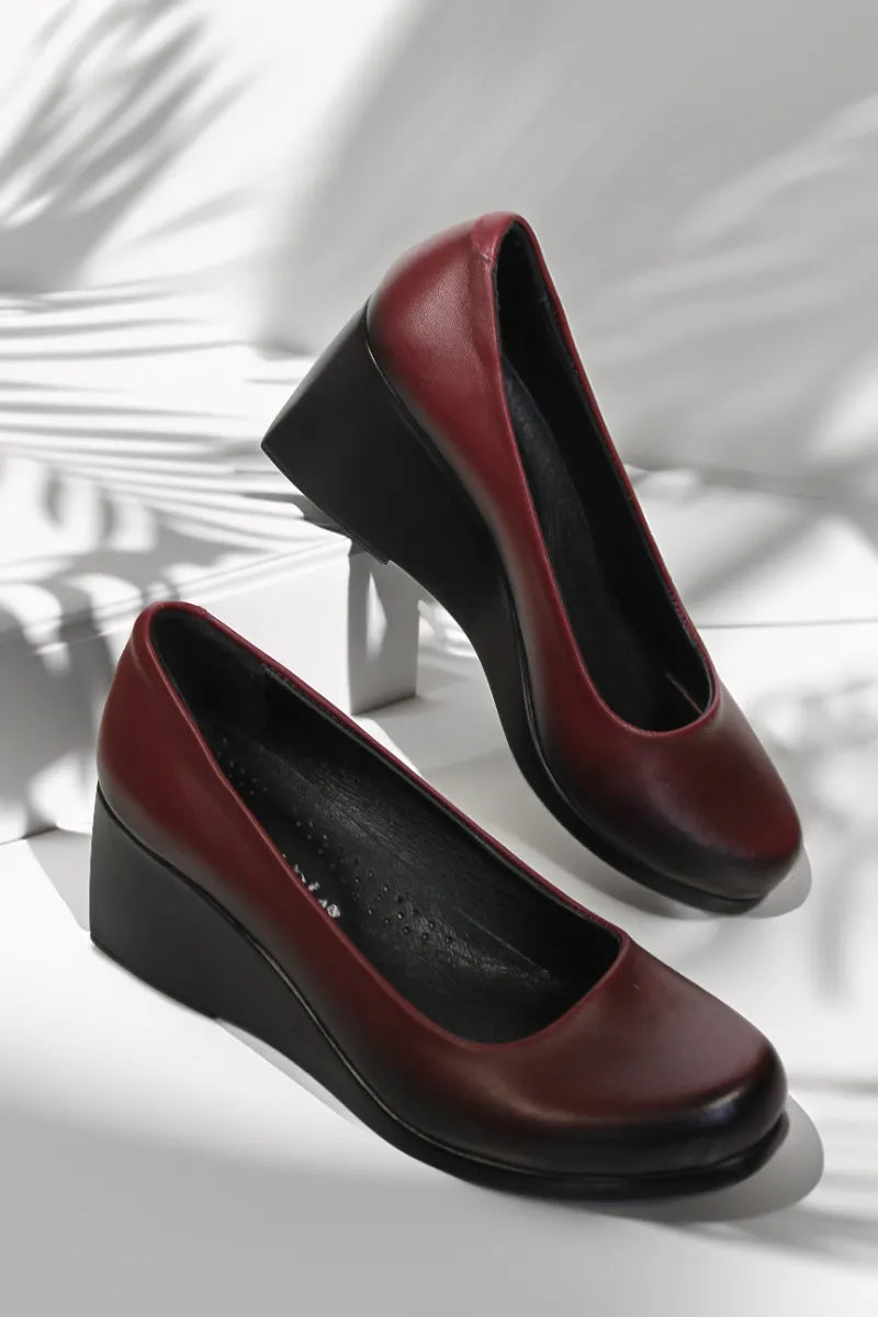 Pantofi piele naturala Dafne Bordo image 0