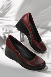 Pantofi piele naturala Dafne Bordo image 0