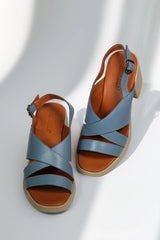Sandale piele naturala Nacar Albastru image 3