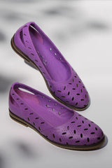 Balerini piele naturala Cariba Mov image 1