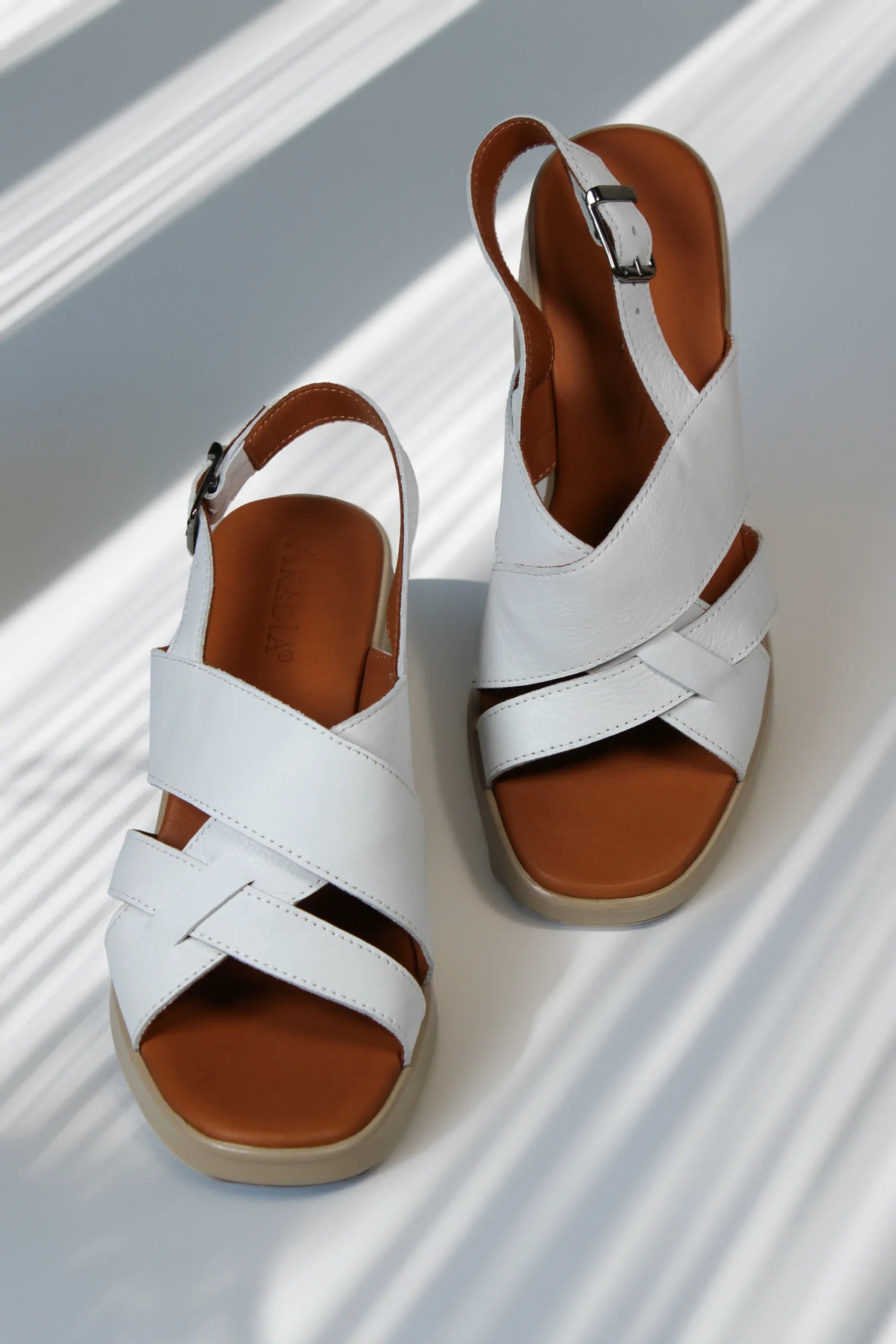 Sandale piele naturala Orion Alb image 2