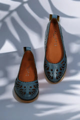 Balerini piele naturala Teresa 2 Albastru image 2