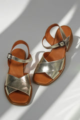 Sandale piele naturala Olas Gold image 3
