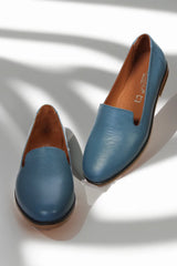 Balerini piele naturala Svetlana Albastra image 3