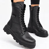 Ghete piele naturala Fulda Black