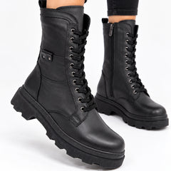 Ghete piele naturala Fulda Black