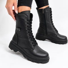 Ghete piele naturala Fulda Black