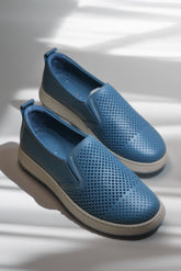 Pantofi casual dama eleganta piele naturala Heliora 2 Albastru