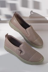 Elegant women's casual shoes, natural leather Heliora 2, Powder Pink