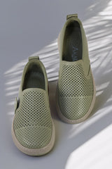 Elegant women's casual shoes made of natural leather Heliora 2 Avocado Green