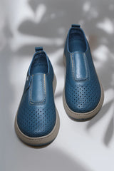 Elegant women's casual shoes made of natural leather Heliora 3 Blue