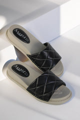 Papuci piele naturala Marbella Neagra