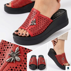 Încălțăminte casual piele naturală roșie Akadia