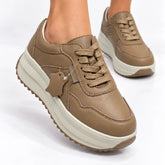 Pantofi piele naturala Mons Khaki