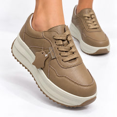 Pantofi piele naturala Mons Khaki