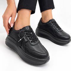 Pantofi piele naturala Mons Black