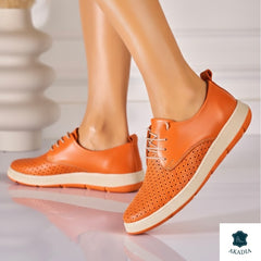 Pantofi Piele Naturala Calida Orange