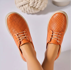 Pantofi Piele Naturala Calida Orange