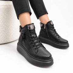 Ghete piele naturala Amsterdam Black