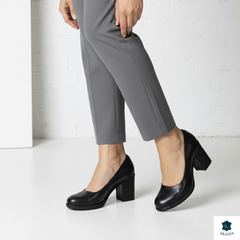 Pantofi cu toc piele naturala Istanbul Black