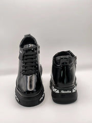 Ghete piele naturala Dare Black Lucios