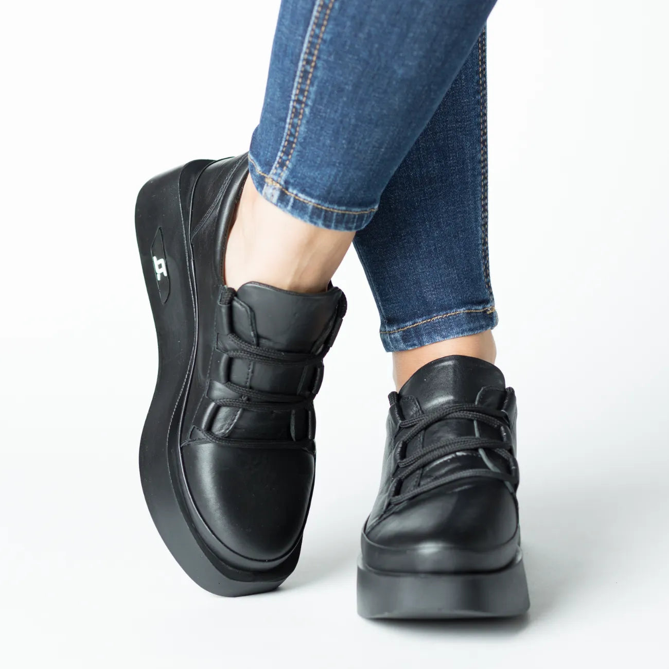 Pantofi casual dama Neagra eleganta din piele naturala Relax