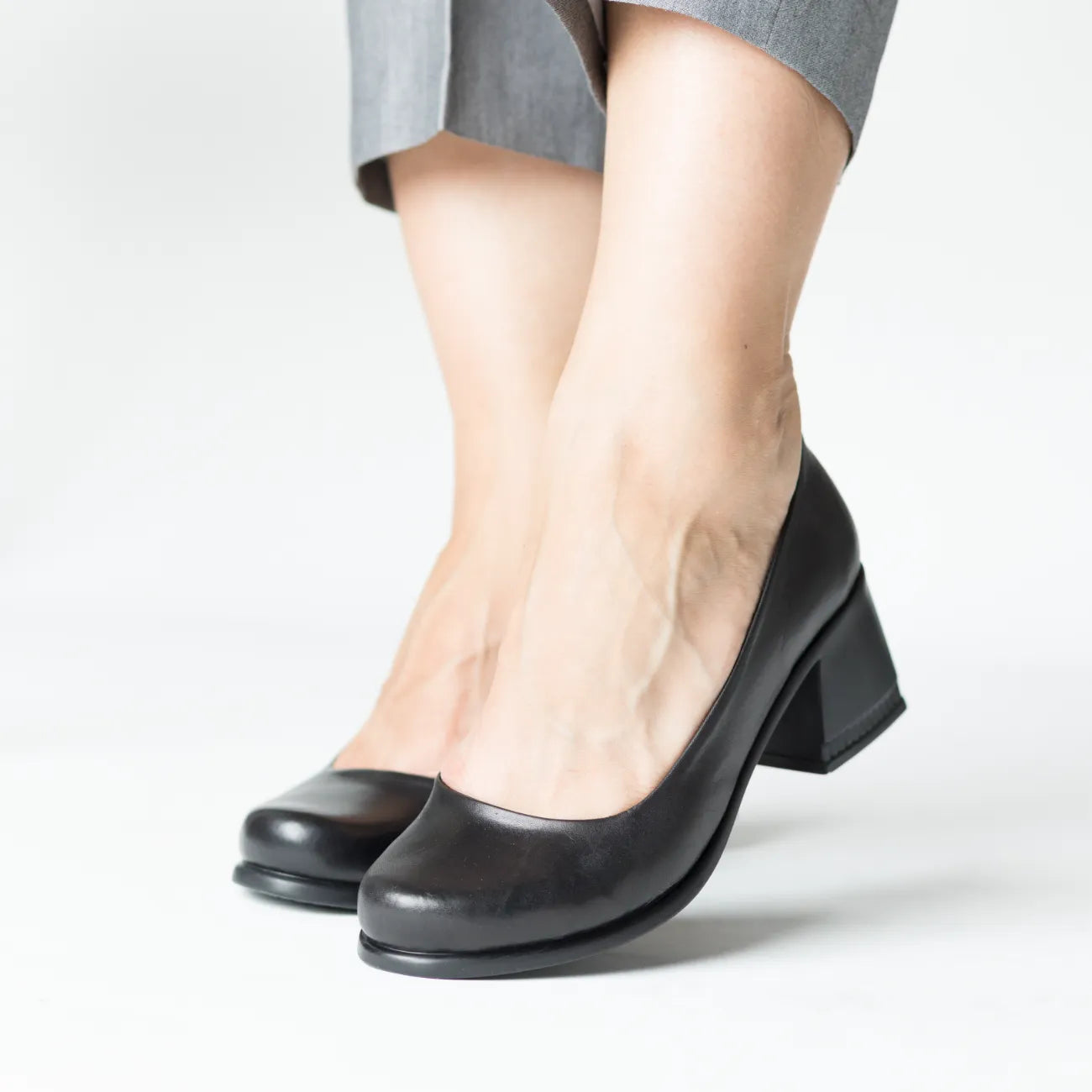 Pantofi dama cu toc clasic piele naturala Clarion Negru