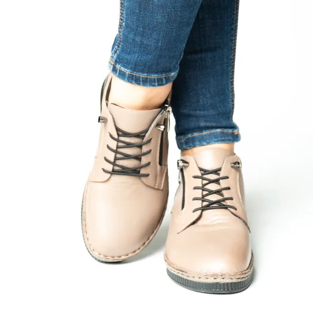 Pantofi casual dama cu fermoar eleganta piele naturala Manchester Vision