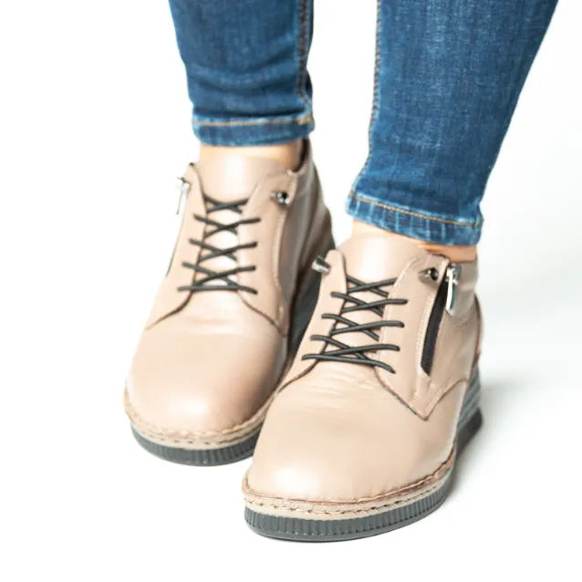 Pantofi casual dama cu fermoar eleganta piele naturala Manchester Vision