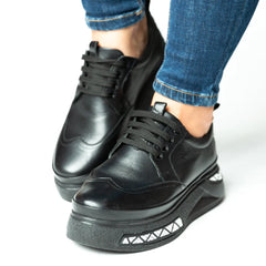 Pantofi casual dama eleganta piele naturala Lisbon Negru