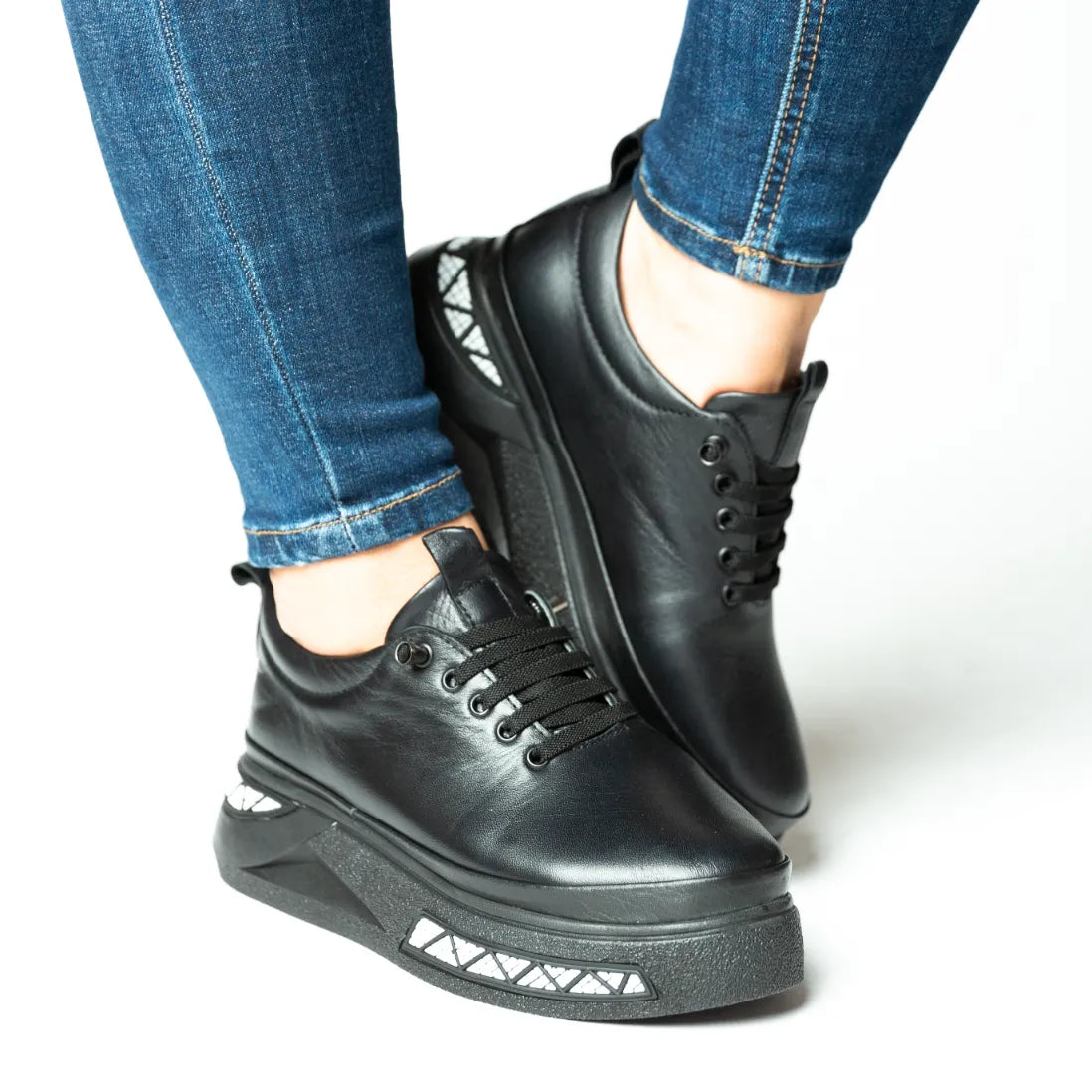 Pantofi casual dama eleganta piele naturala Dublin Negru