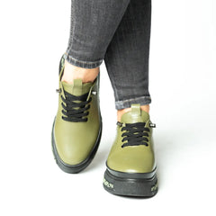 Pantofi casual dama eleganta piele naturala Dublin Verde Pistachio