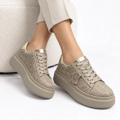 Pantofi piele naturala Lyon Beige Leopard