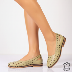 Soleva Green Avocado natural leather ladies' ballet flats
