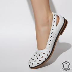 Balerini piele naturala Soleva White