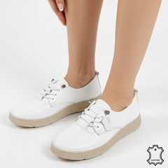Pantofi piele naturala Solaris White